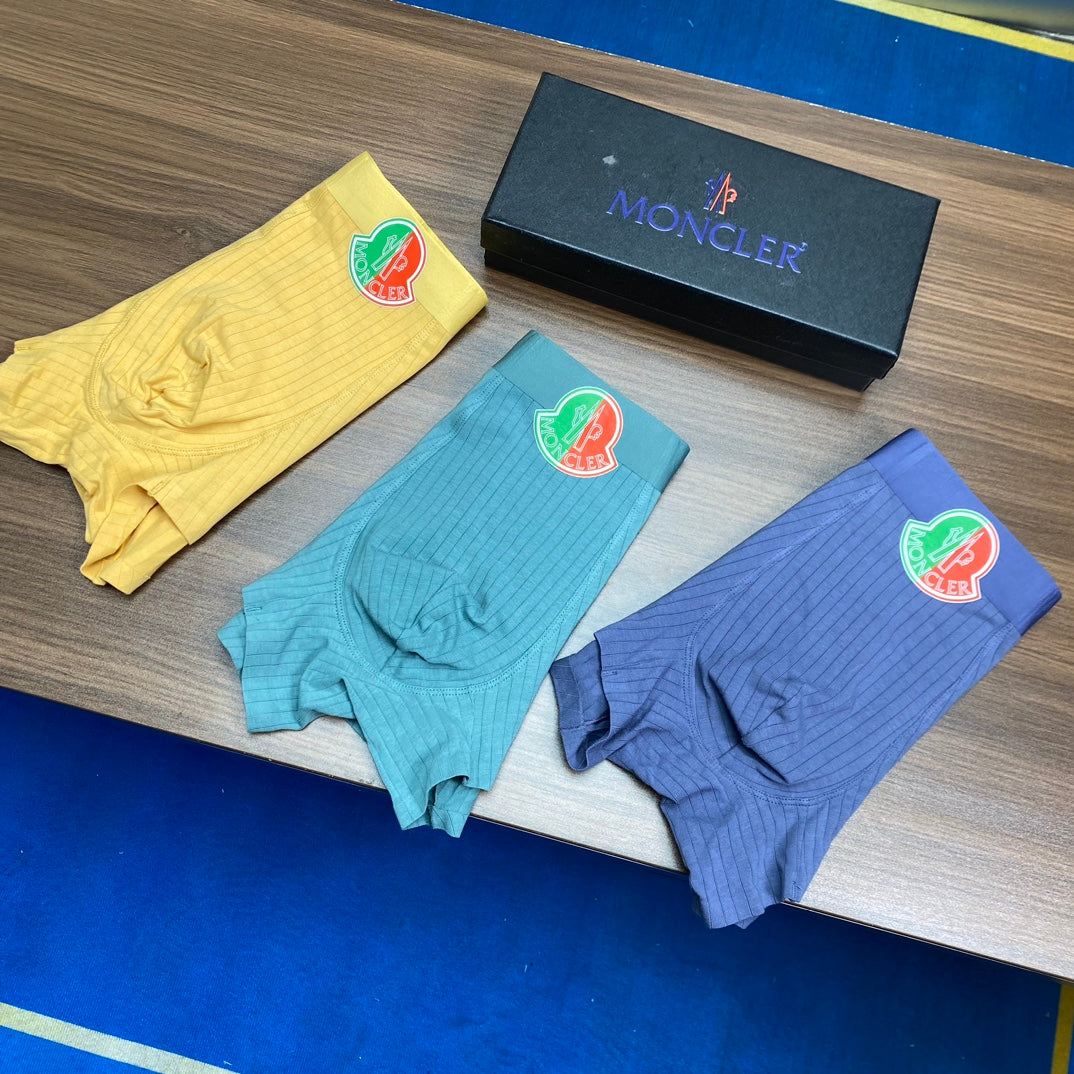 Moncler Visible Branded Waistband Or Emblem Details Men's Boxer Briefs - 3-Piece Box