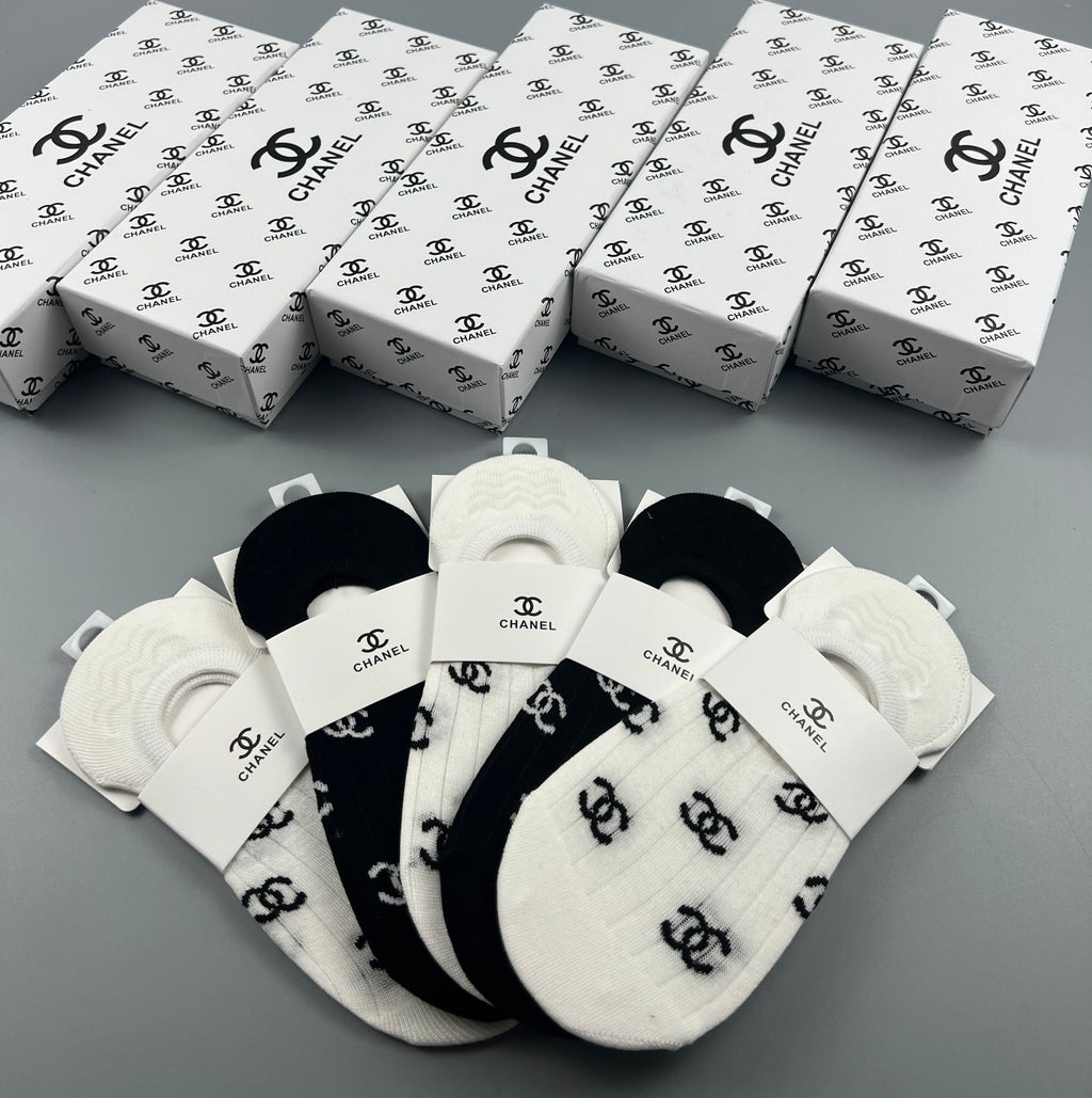 Chanel Cotton Short Socks - 5-Pair Pack