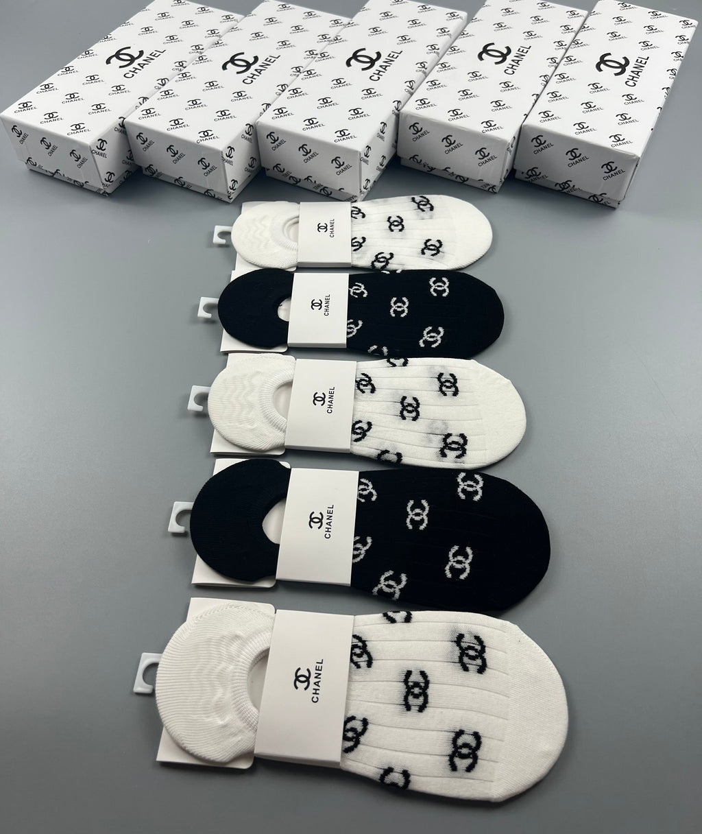 Chanel Cotton Short Socks - 5-Pair Pack