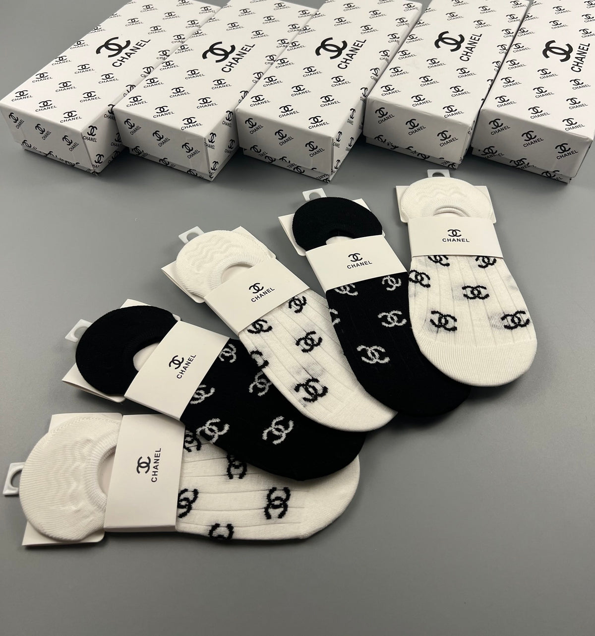 Chanel Cotton Short Socks - 5-Pair Pack