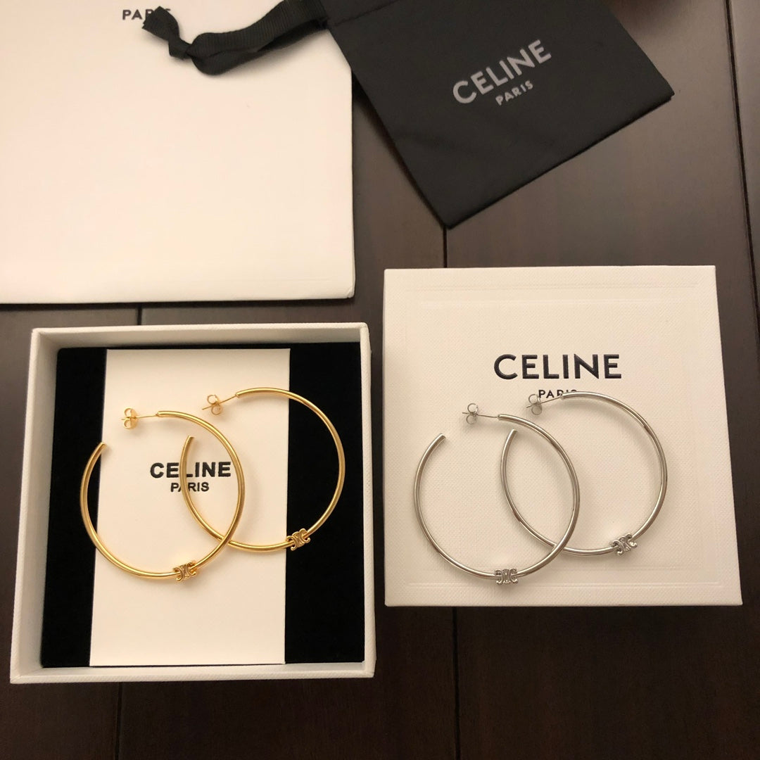 Oversized Triomphe-Inspired Emblem Statement Earrings main product view