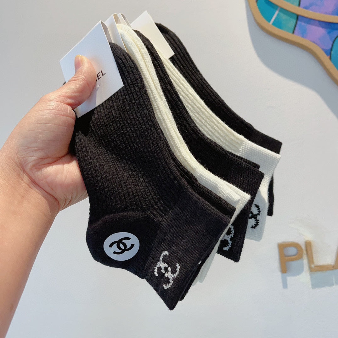 Chanel Cotton Crew Socks - 5-Pair Pack