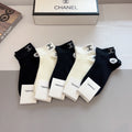 Chanel Cotton Crew Socks - 5-Pair Pack