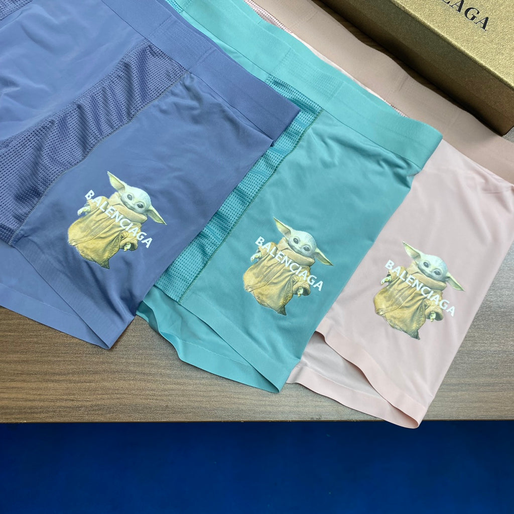 Balenciaga Blue, Pink & Turquoise Men's Boxer Briefs - 3-Piece Box