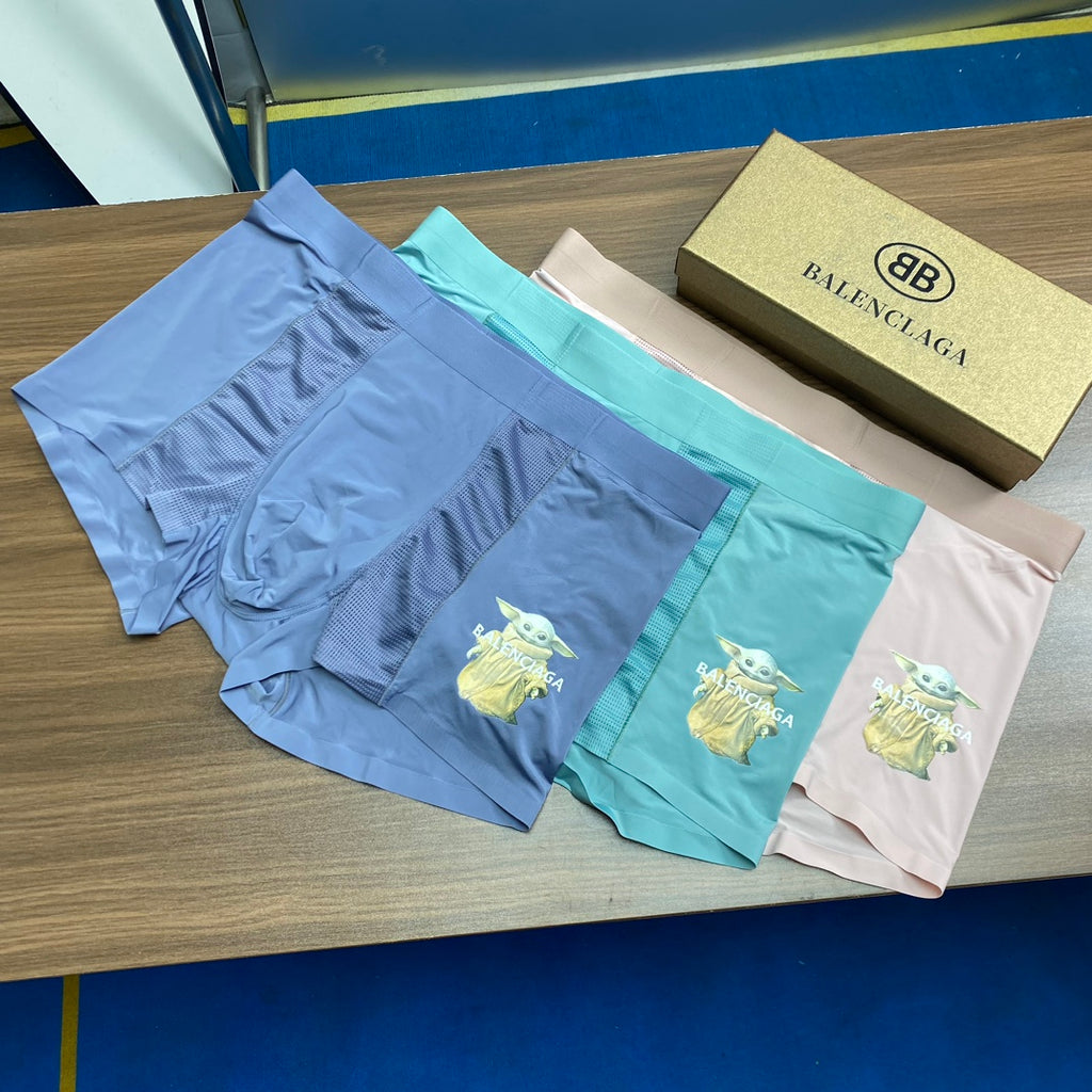 Balenciaga Blue, Pink & Turquoise Men's Boxer Briefs - 3-Piece Box