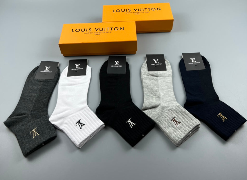 Louis Vuitton Small Initial Details Ankle Socks - 5-Pair Set
