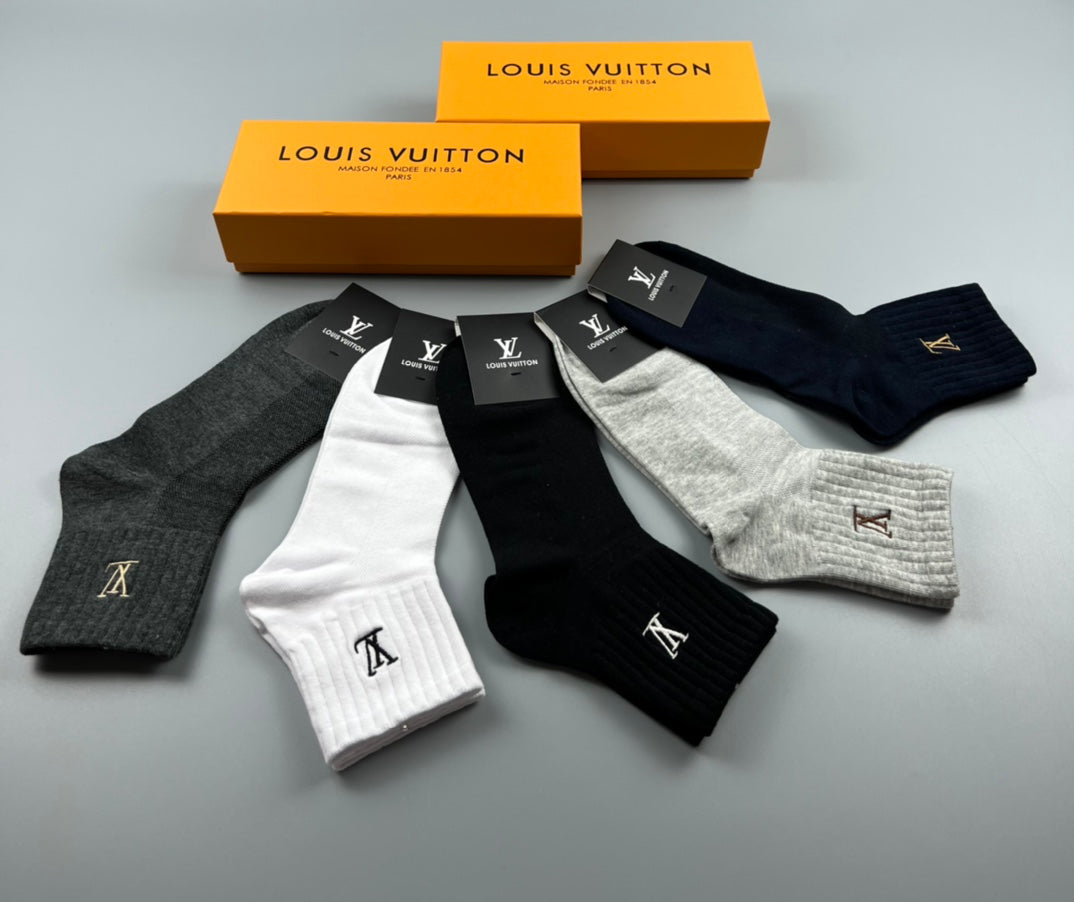 Louis Vuitton Small Initial Details Ankle Socks - 5-Pair Set