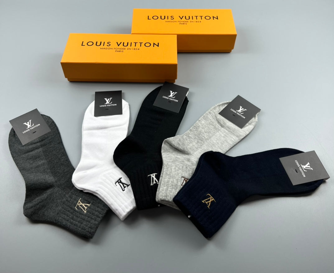 Louis Vuitton Small Initial Details Ankle Socks - 5-Pair Set