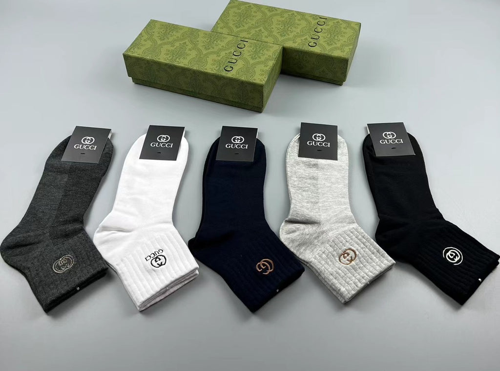 Gucci Small Circular Emblems Ankle Socks - 5-Pair Set