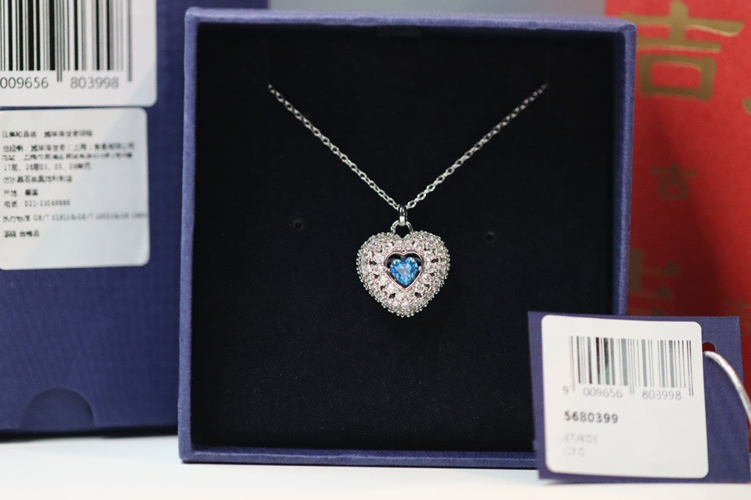 Heart Collarbone Necklace in Polished Metal-Tone main product view