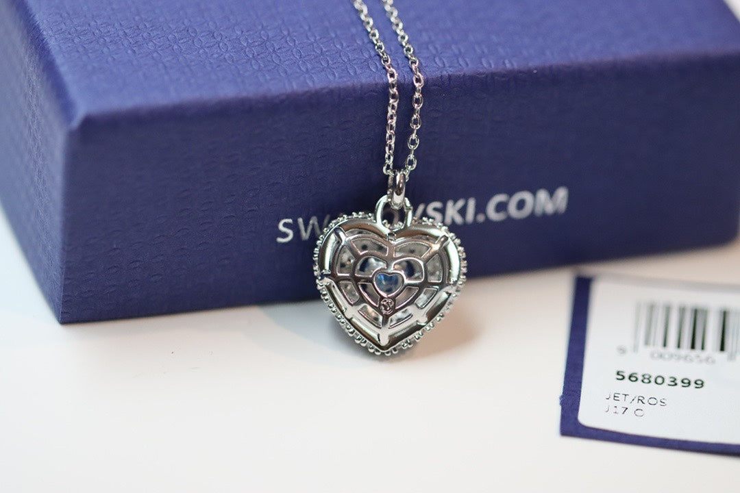 Heart Collarbone Necklace in Polished Metal-Tone styled product view