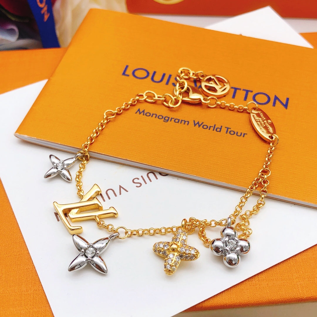 Geometric Emblem Bracelet in Gold-Tone – Design 057 main product view