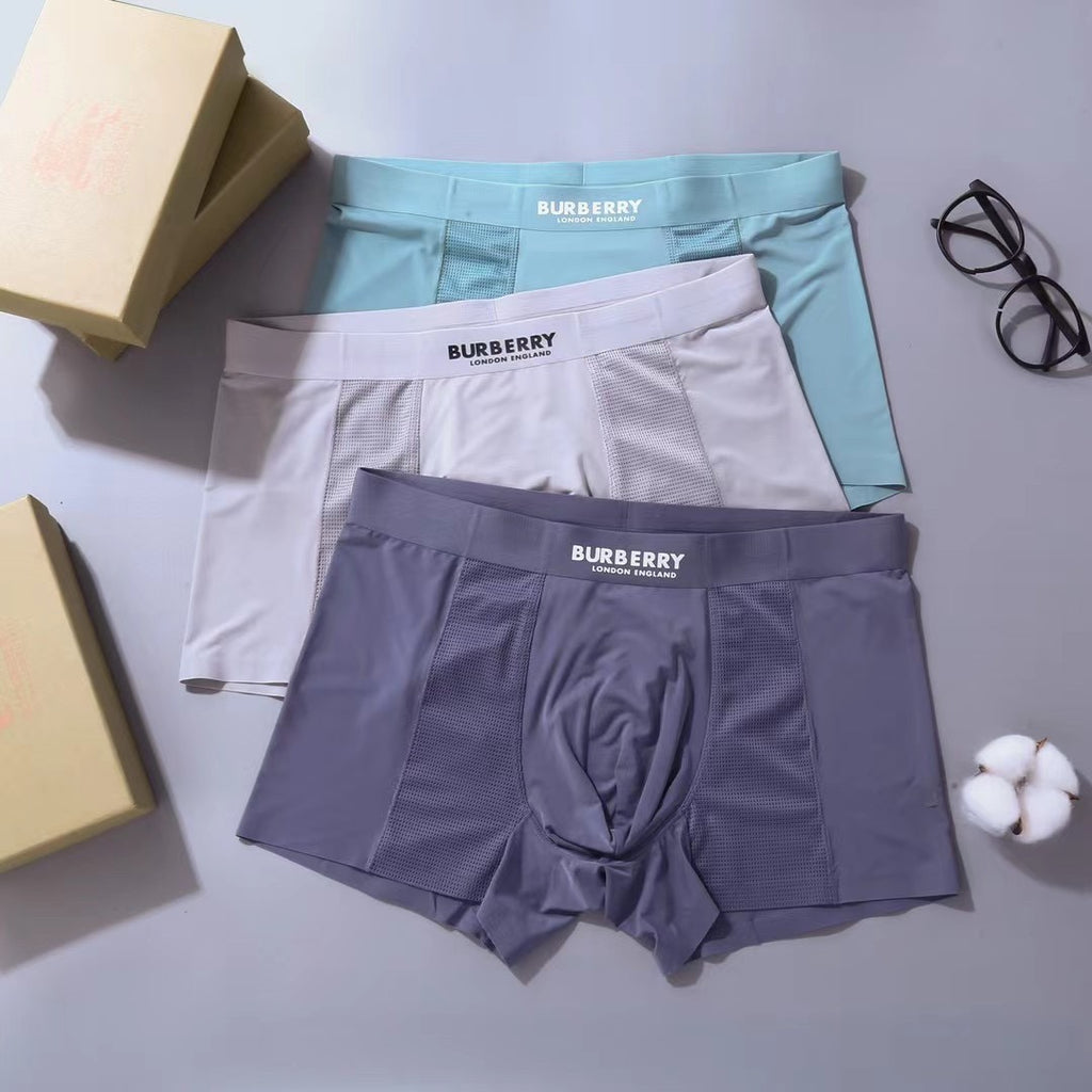 Burberry Clean Wordmark Waistbands Men's Boxer Briefs - 3-Piece Box