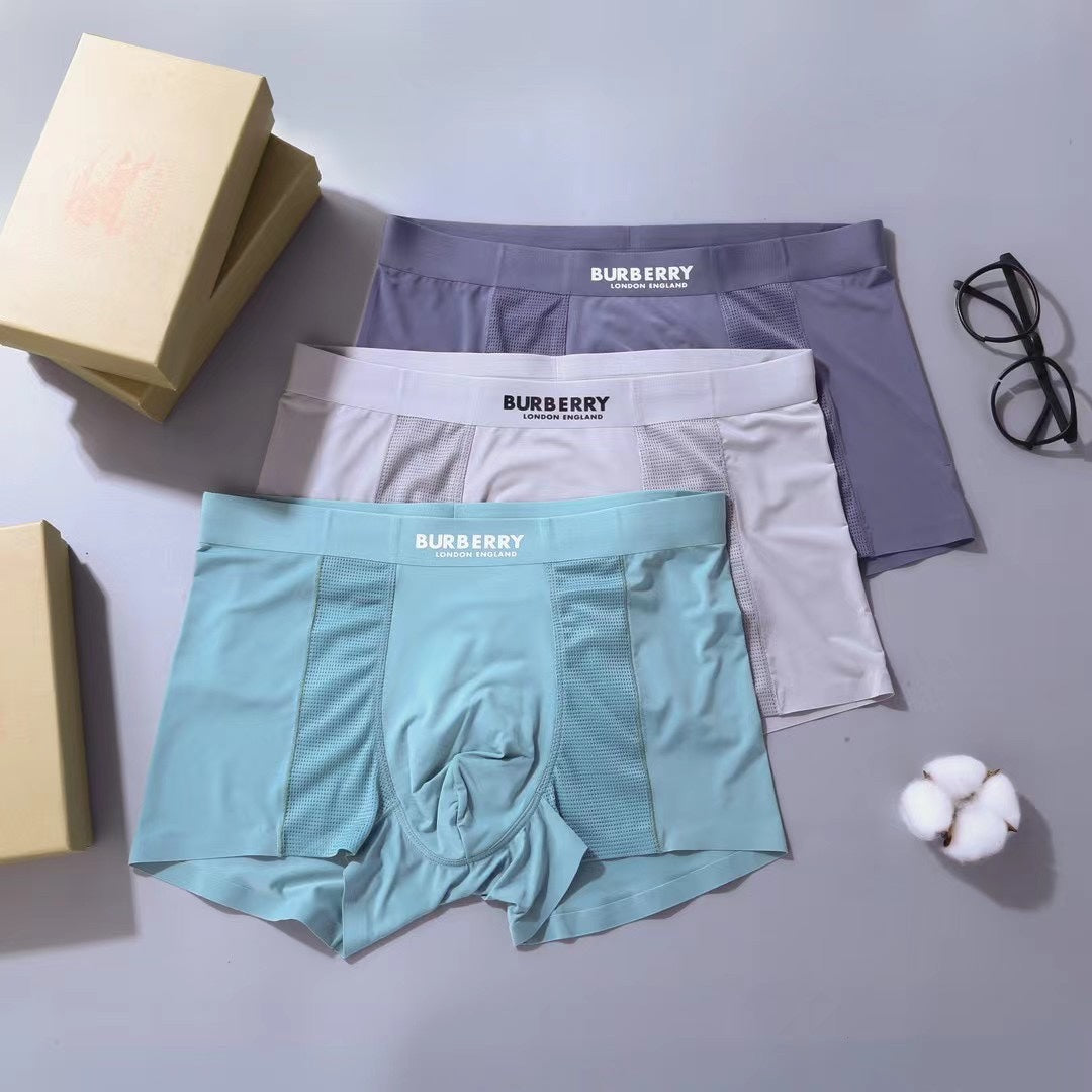 Burberry Clean Wordmark Waistbands Men's Boxer Briefs - 3-Piece Box