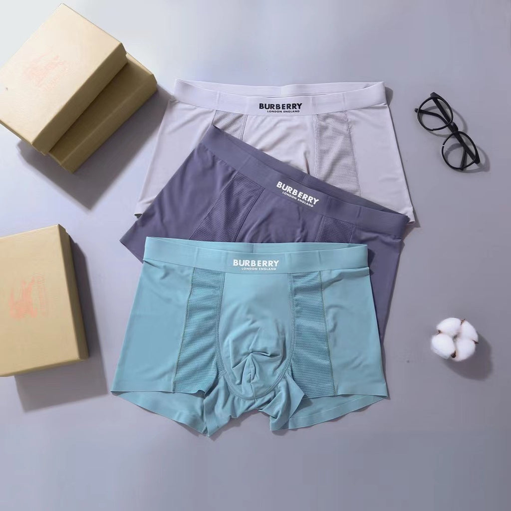 Burberry Clean Wordmark Waistbands Men's Boxer Briefs - 3-Piece Box