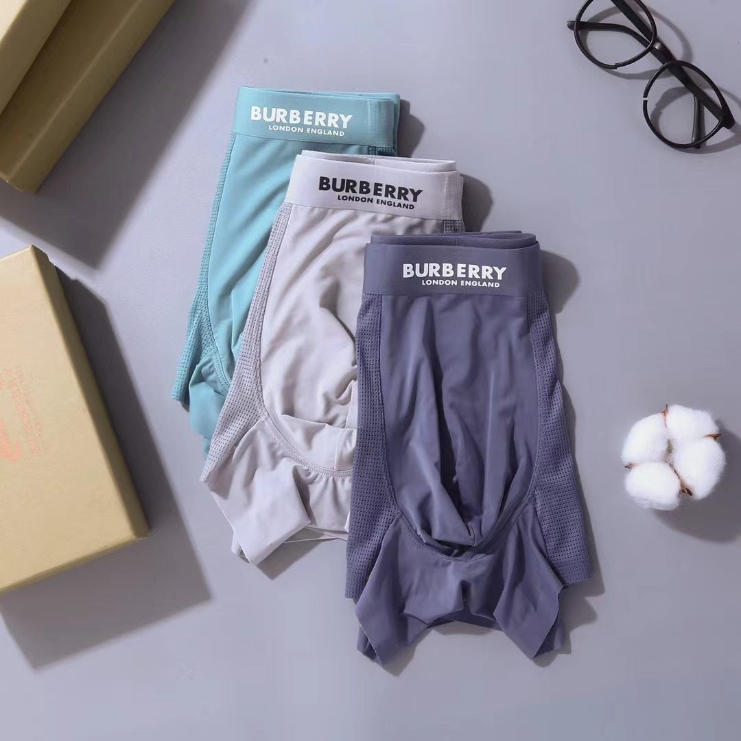 Burberry Clean Wordmark Waistbands Men's Boxer Briefs - 3-Piece Box