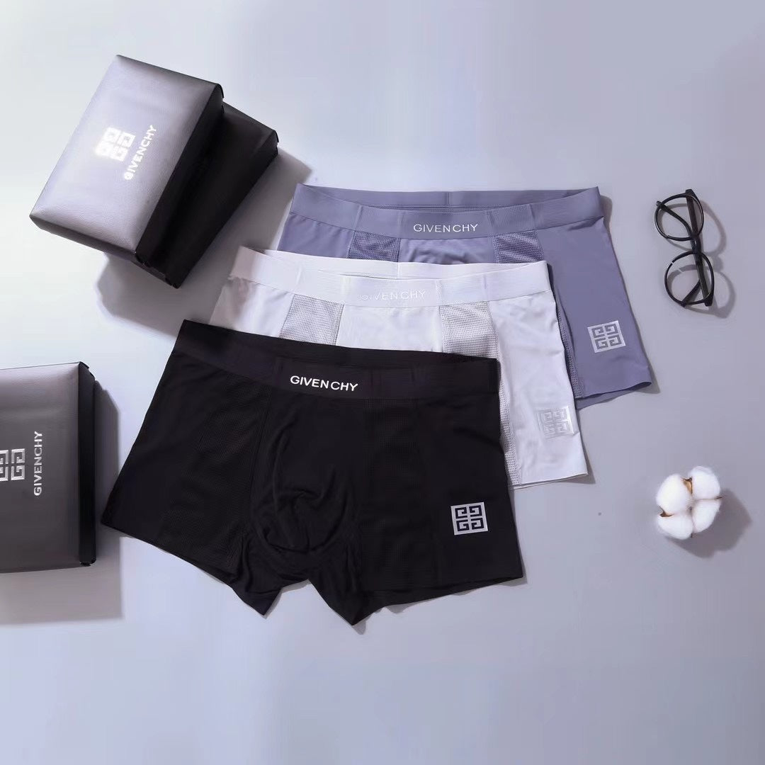 Givenchy Tonal Wordmark Details Men's Boxer Briefs - 3-Piece Box