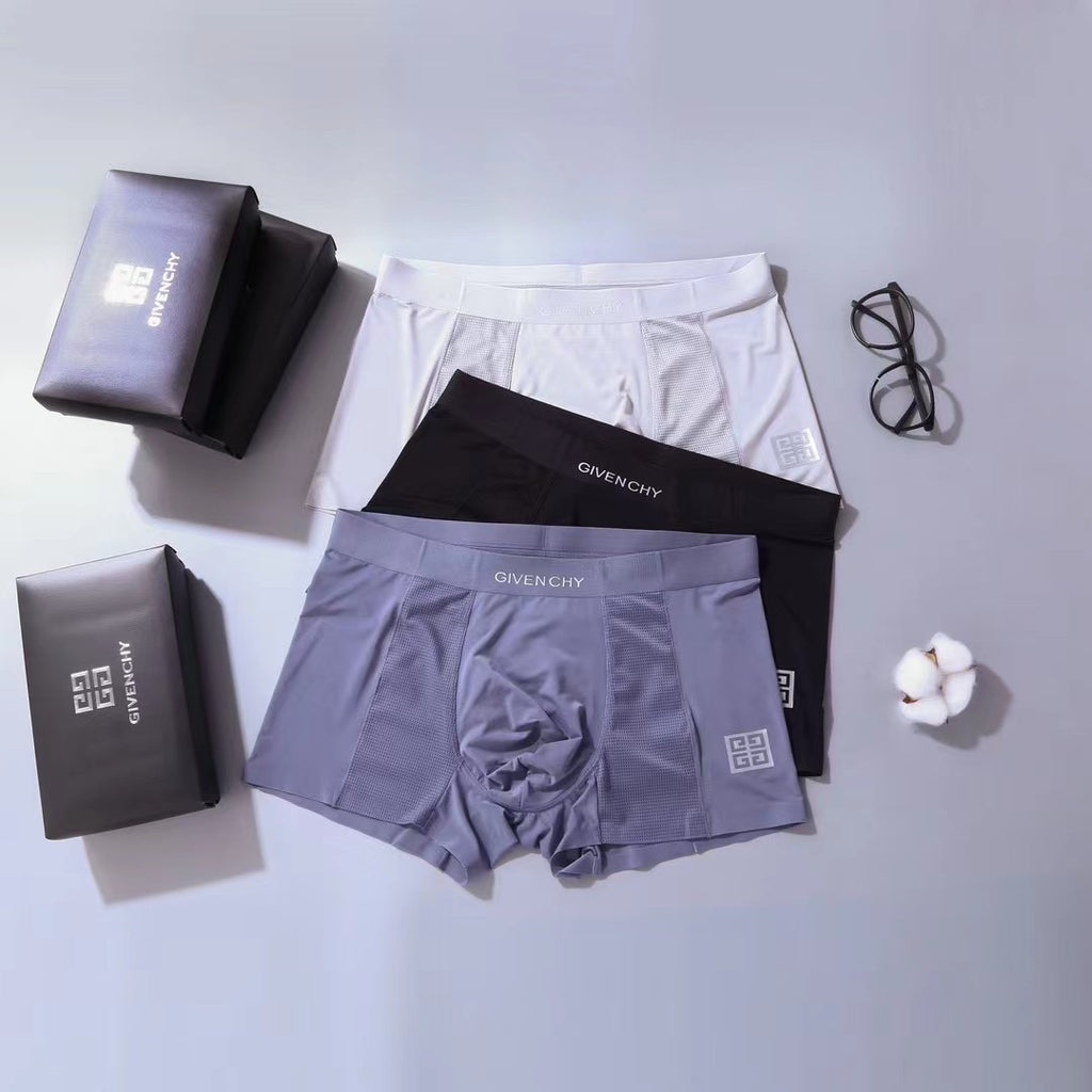 Givenchy Visible Colour, Waistband And Emblem Details Men's Boxer Briefs - 3-Piece Box