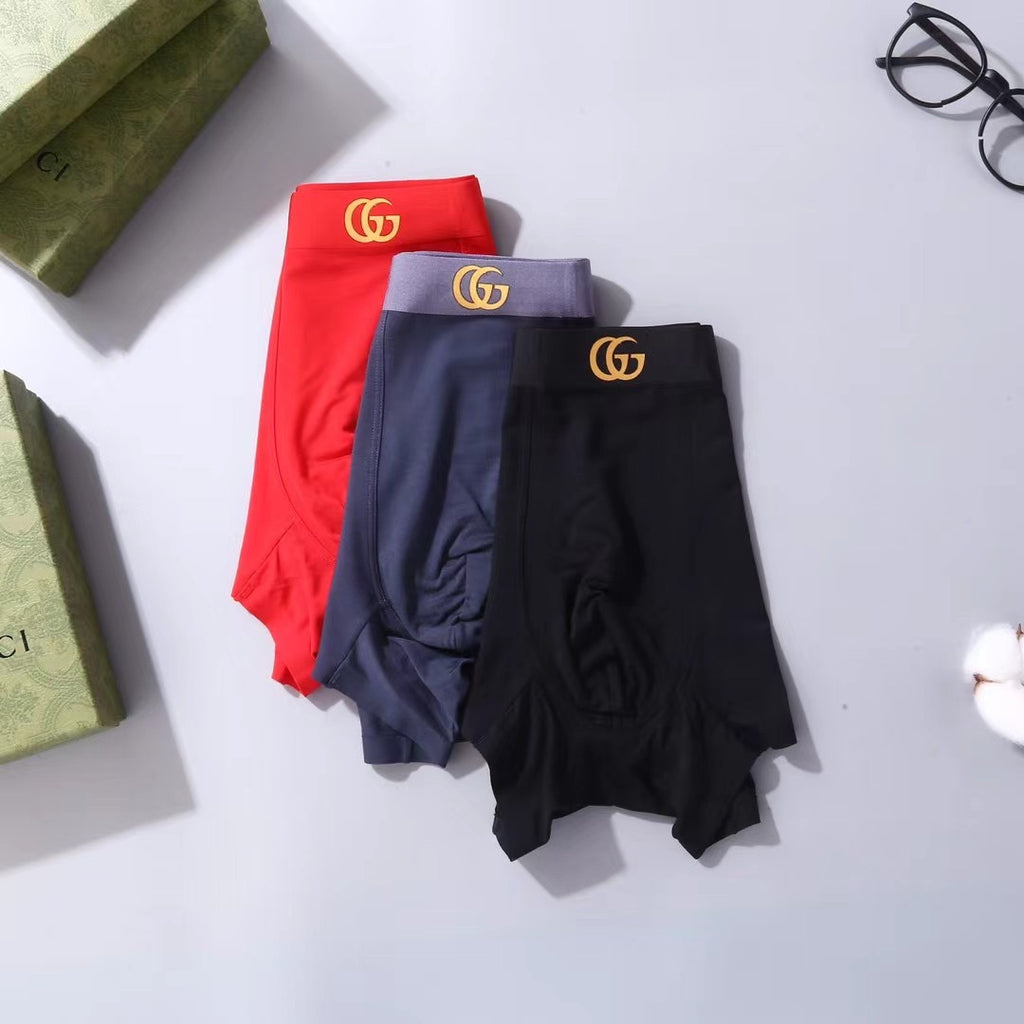 Gucci Small Gold-Tone Emblems Men's Boxer Briefs - 3-Piece Box
