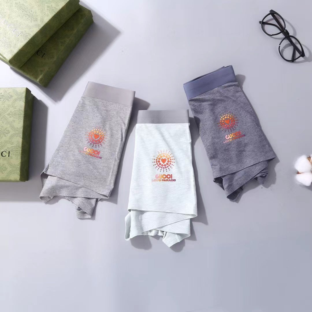 Gucci Orange Sunburst-Style Graphics Men's Boxer Briefs - 3-Piece Box