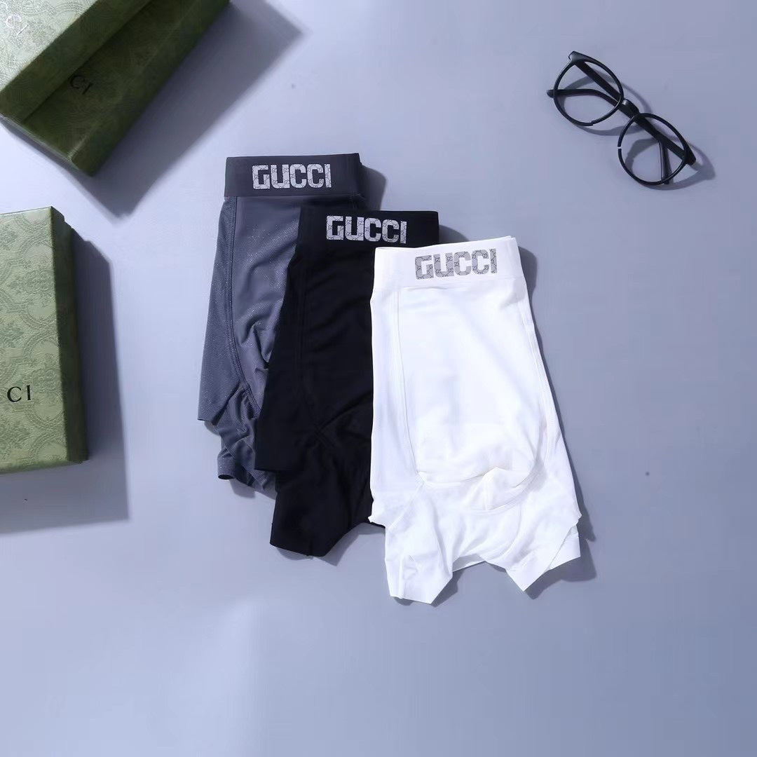 Gucci Clean Wordmark Waistbands Men's Boxer Briefs - 3-Piece Box