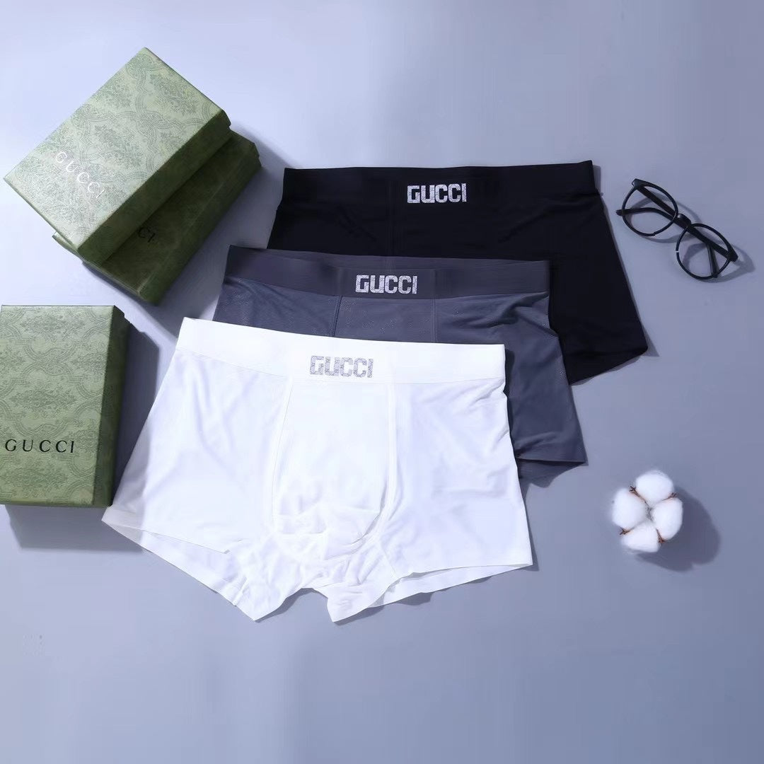 Gucci Clean Wordmark Waistbands Men's Boxer Briefs - 3-Piece Box
