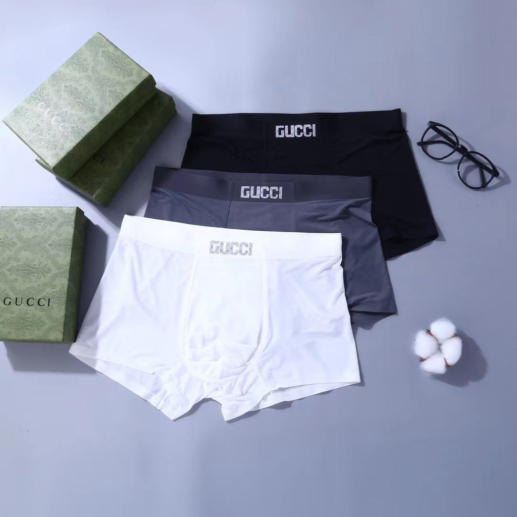 Gucci Tonal Waistband Details Men's Boxer Briefs - 3-Piece Box