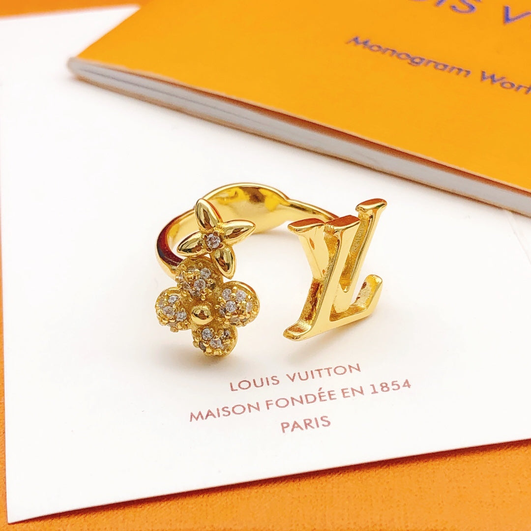 Floral Statement Ring in Gold-Tone – Design 002 main product view