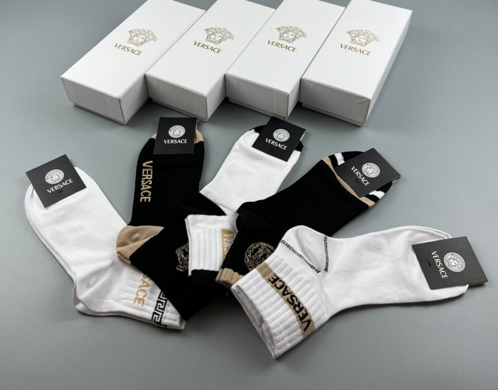 Versace Medallion Details Ankle Socks - 5-Pair Set