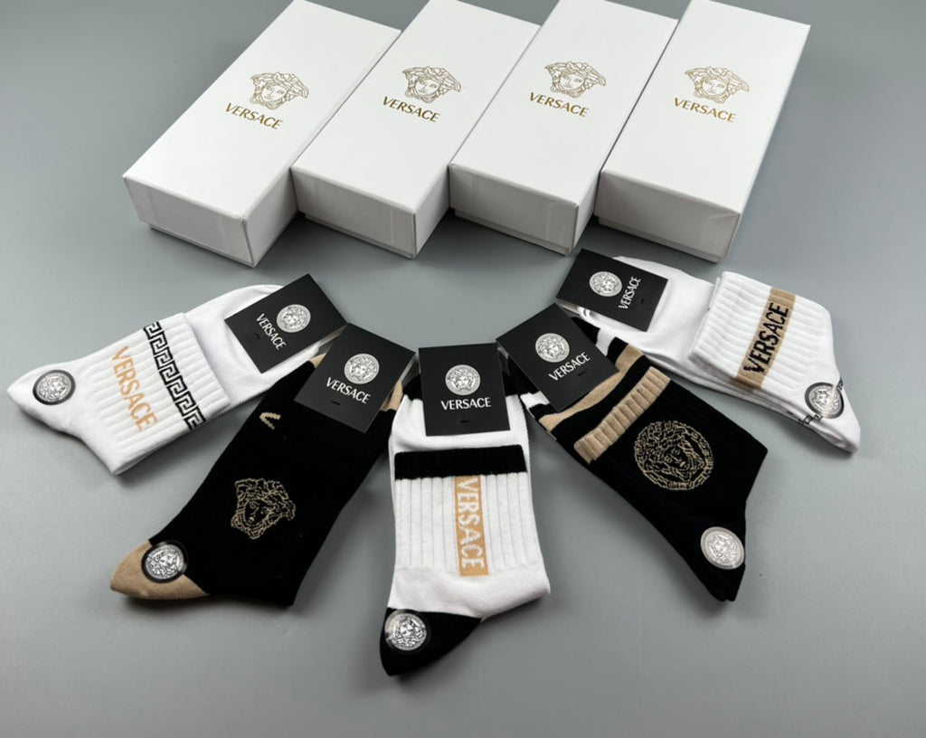Versace Medallion Details Ankle Socks - 5-Pair Set
