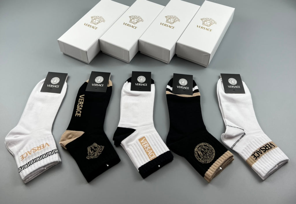 Versace Cotton Crew Socks - 5-Pair Pack