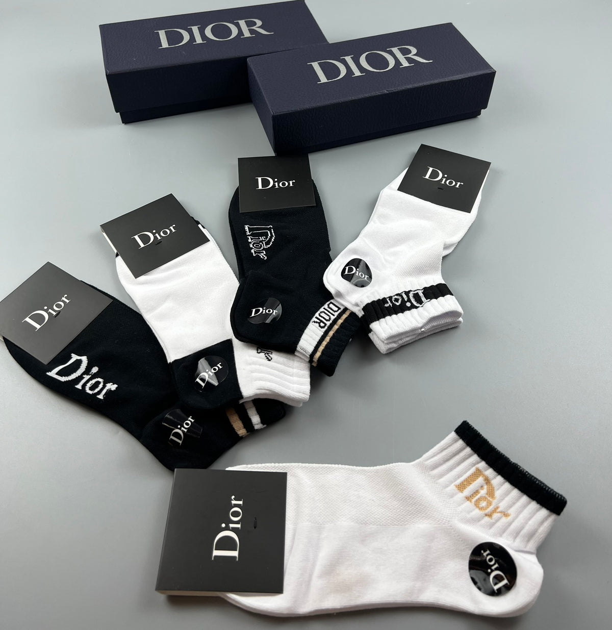 Dior Clean Wordmark Details Ankle Socks - 5-Pair Set