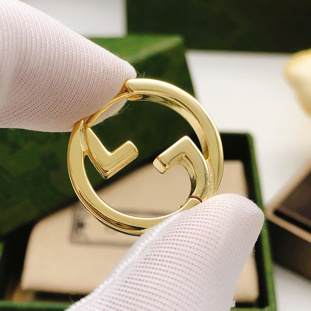 Geometric Emblem Jewelry Accessory in Gold-Tone – Design 004 front product view