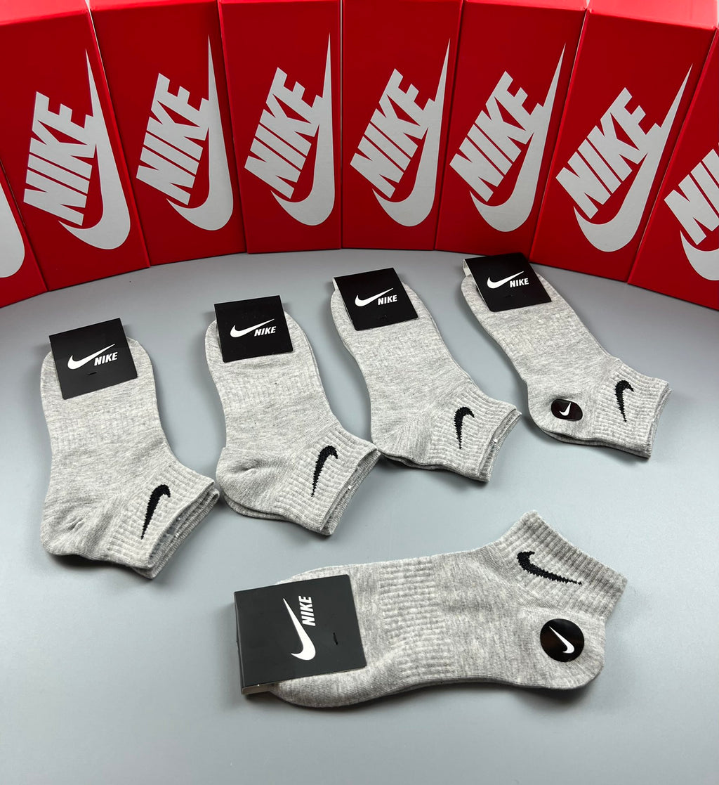 Nike Cotton Ankle Socks - Grey, Black & White