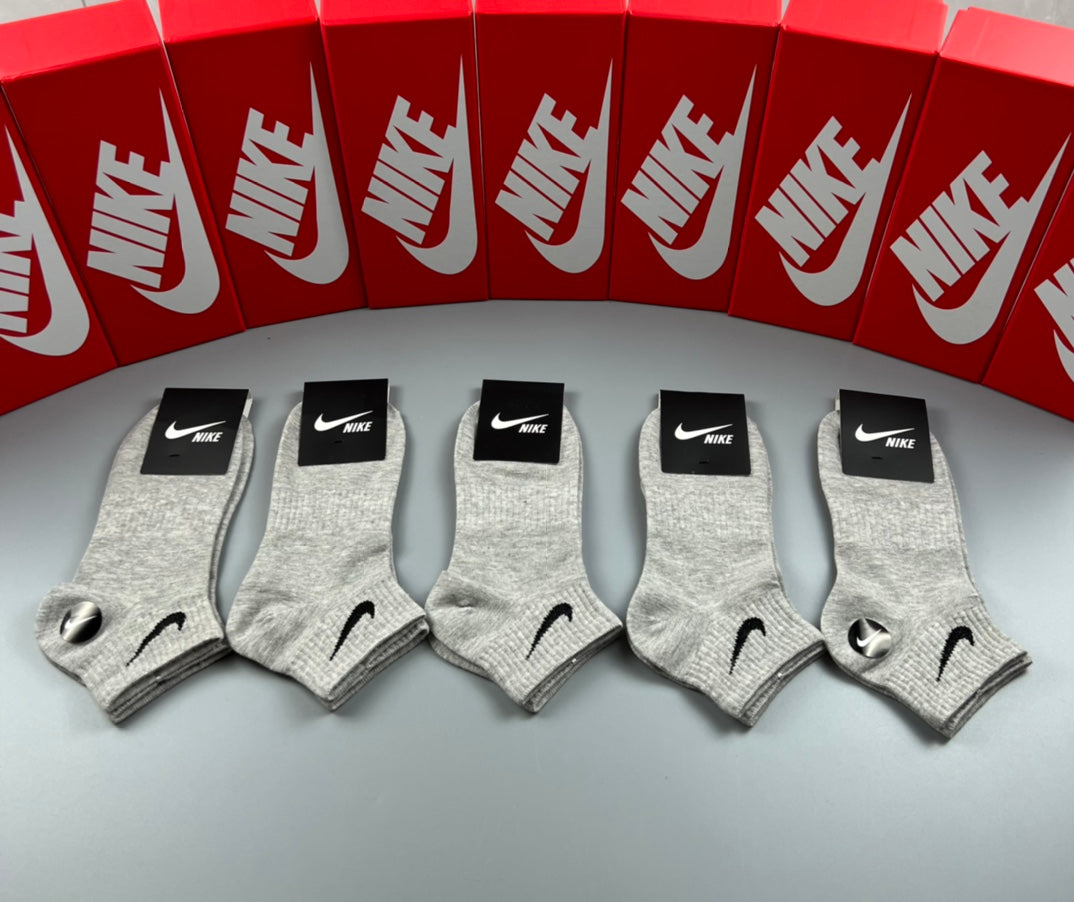 Nike Cotton Ankle Socks - Grey, Black & White