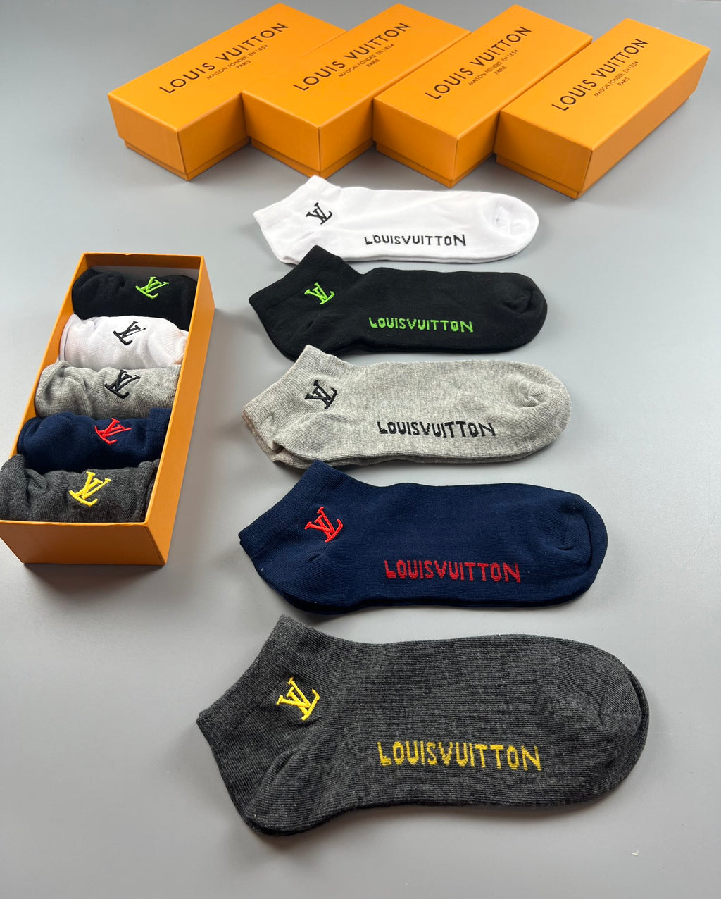 Louis Vuitton Colourful Wordmarks Ankle Socks
