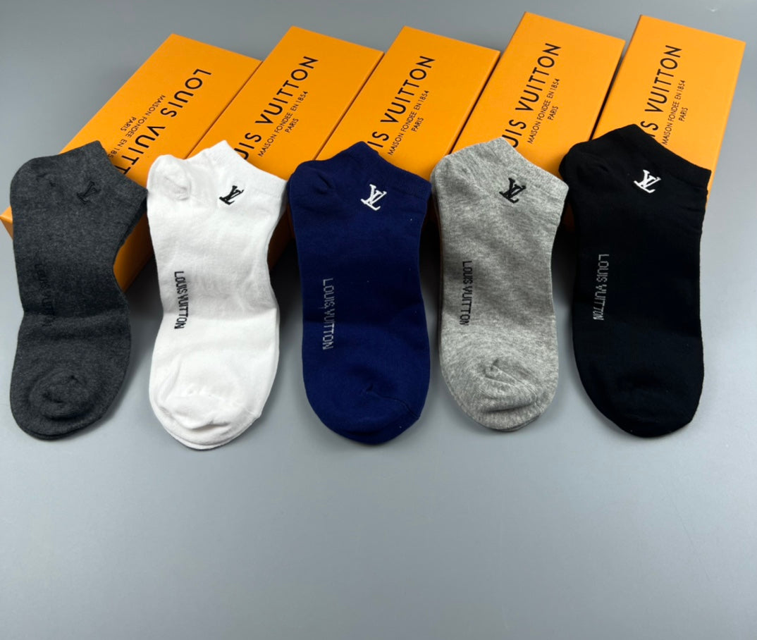 Louis Vuitton Small Initial Details No-Show Socks - 5-Pair Set