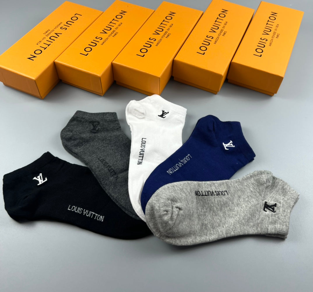 Louis Vuitton Clean Wordmarks Ankle Socks - 5-Pair Set