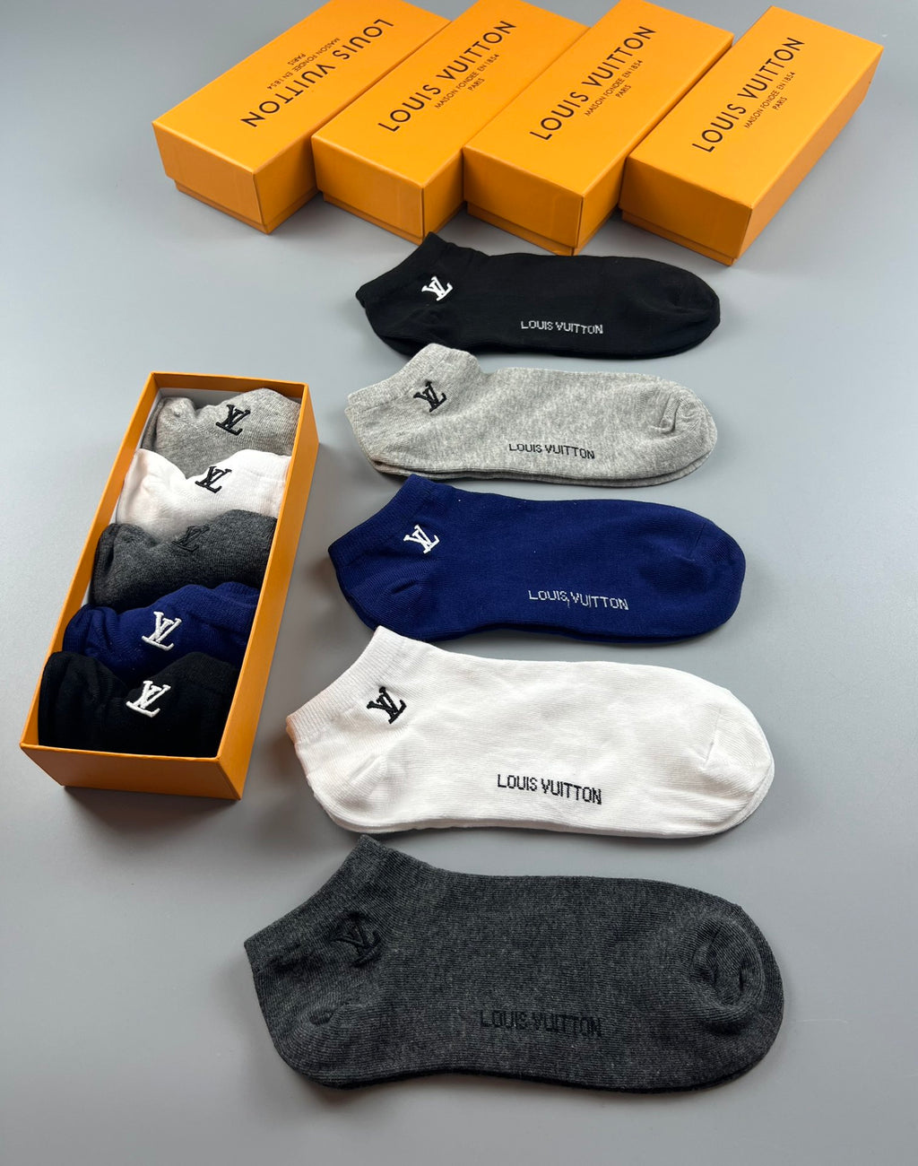 Louis Vuitton Clean Wordmarks Ankle Socks - 5-Pair Set