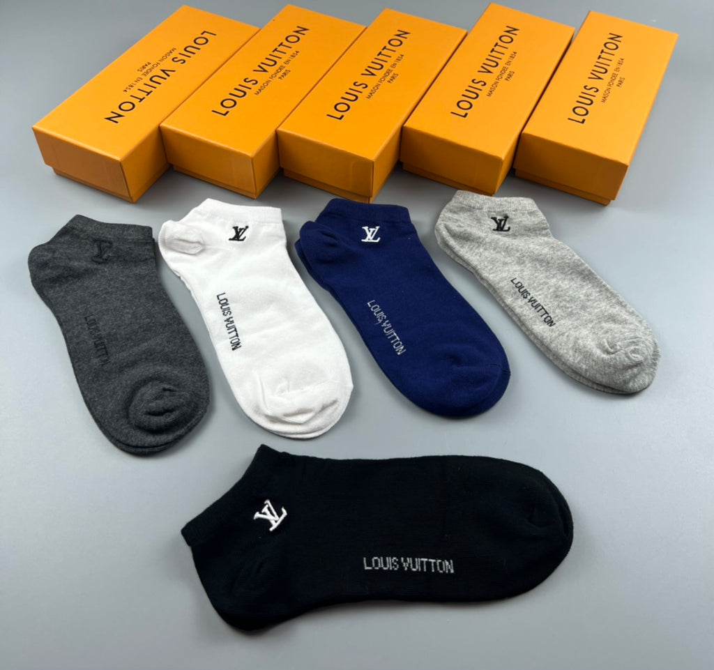 Louis Vuitton Clean Wordmarks Ankle Socks - 5-Pair Set
