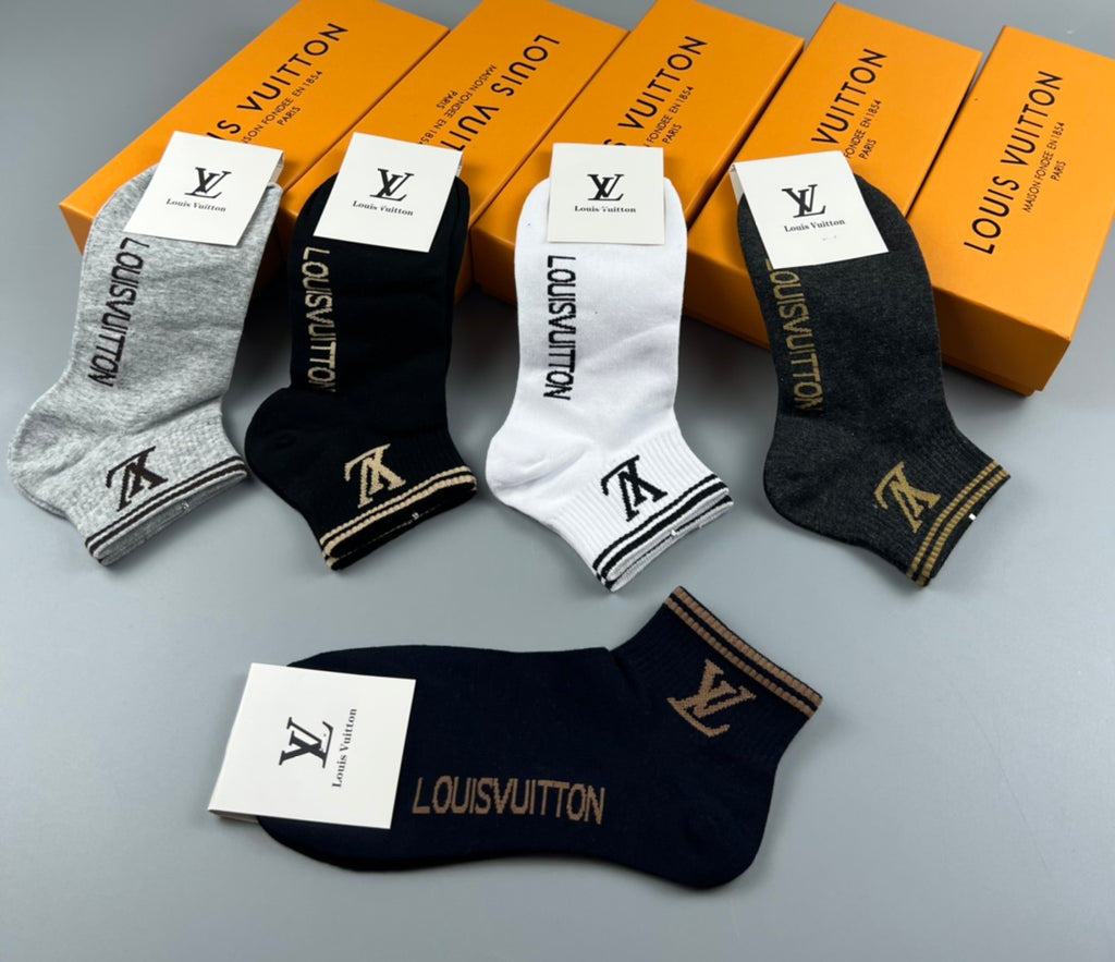 Louis Vuitton Small Initial Details Ankle Socks - 5-Pair Set