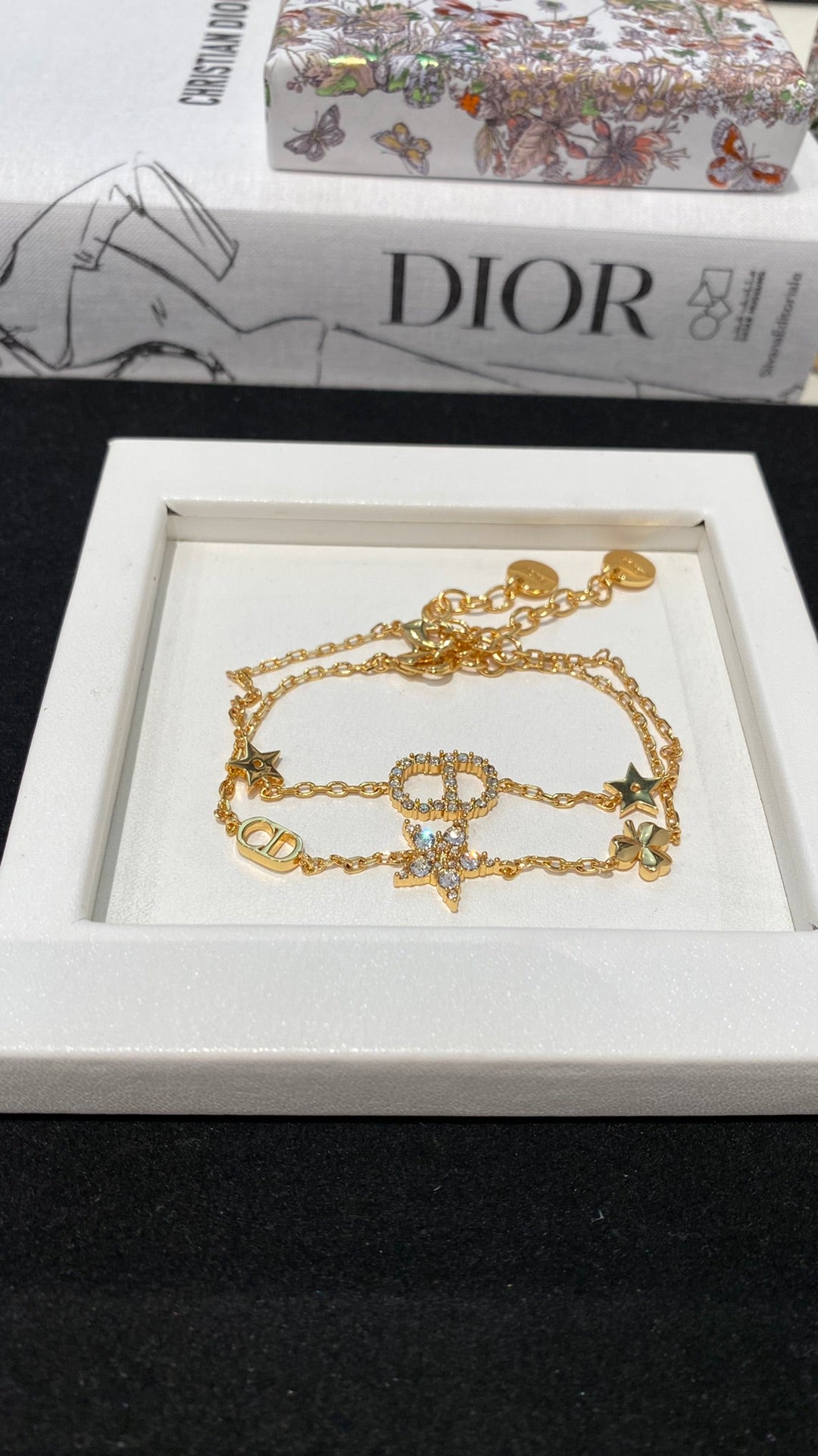 Star Motif Statement Bracelet in Polished Metal-Tone – Design 001 styled view