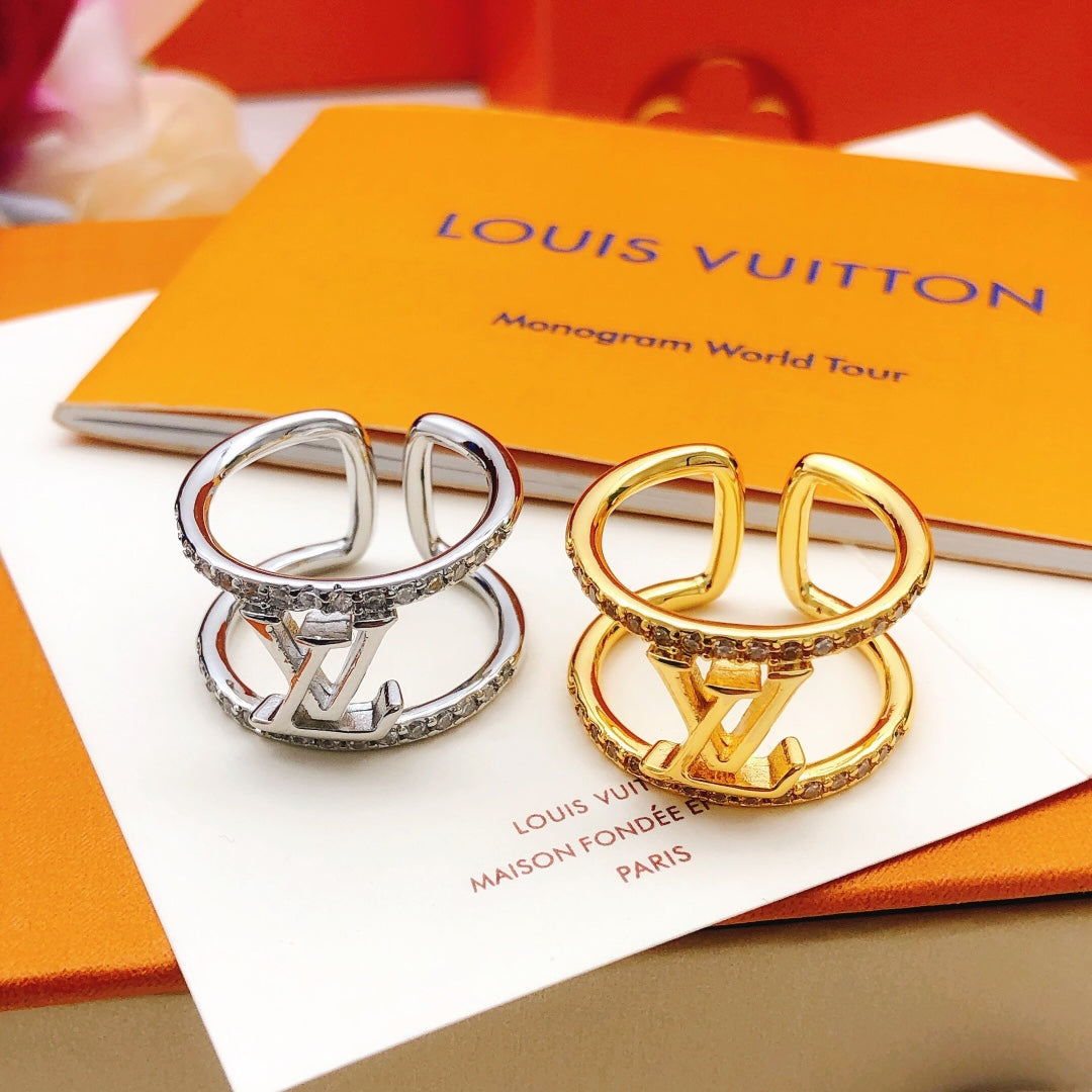 Geometric Emblem Statement Ring in Gold-Tone – Design 015 styled product view