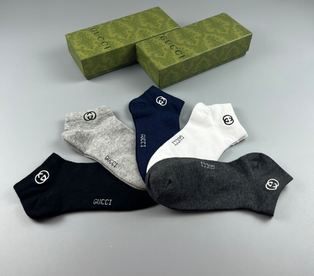 Gucci Cotton Crew Socks - 5-Pair Pack