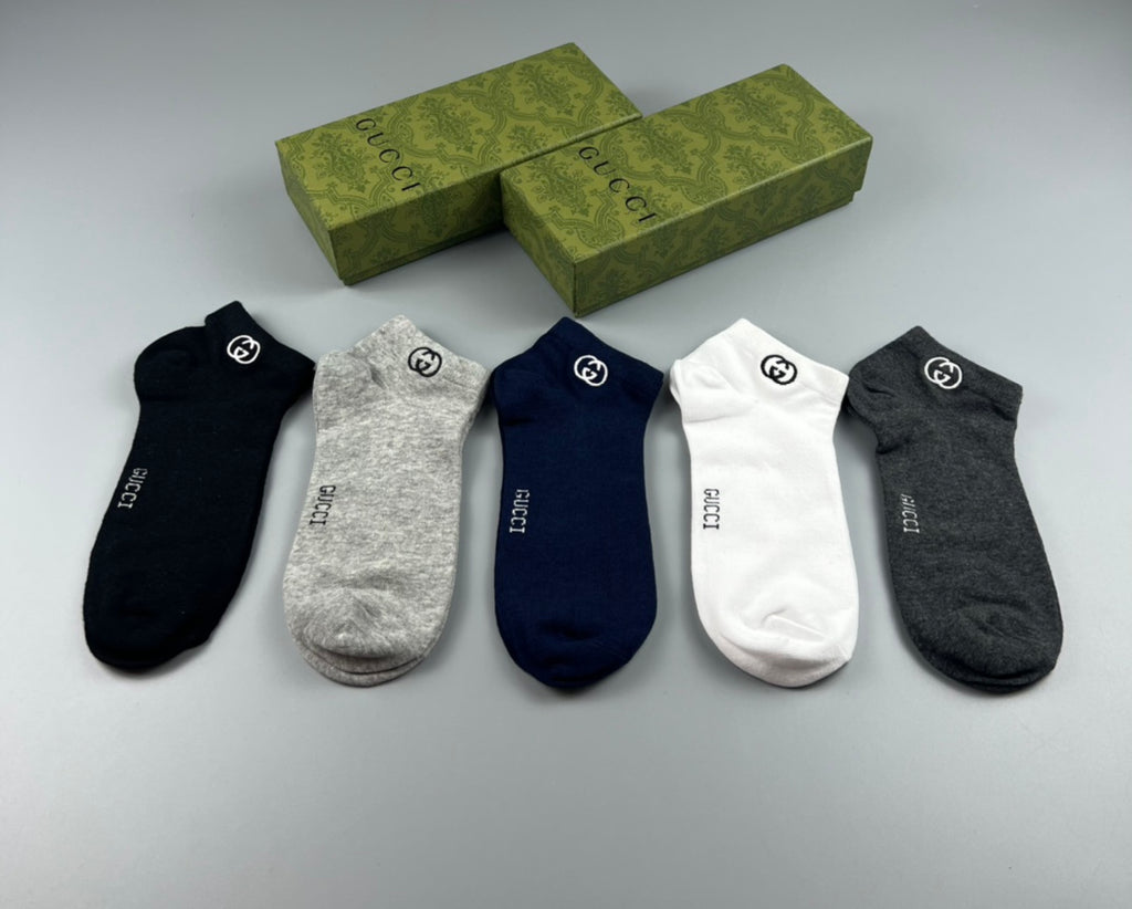 Gucci Cotton Crew Socks - 5-Pair Pack