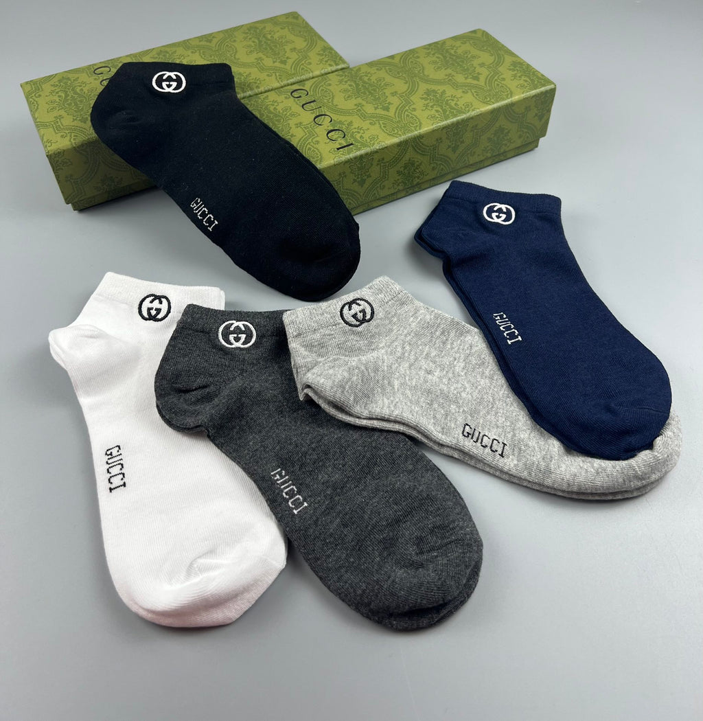 Gucci Cotton Crew Socks - 5-Pair Pack