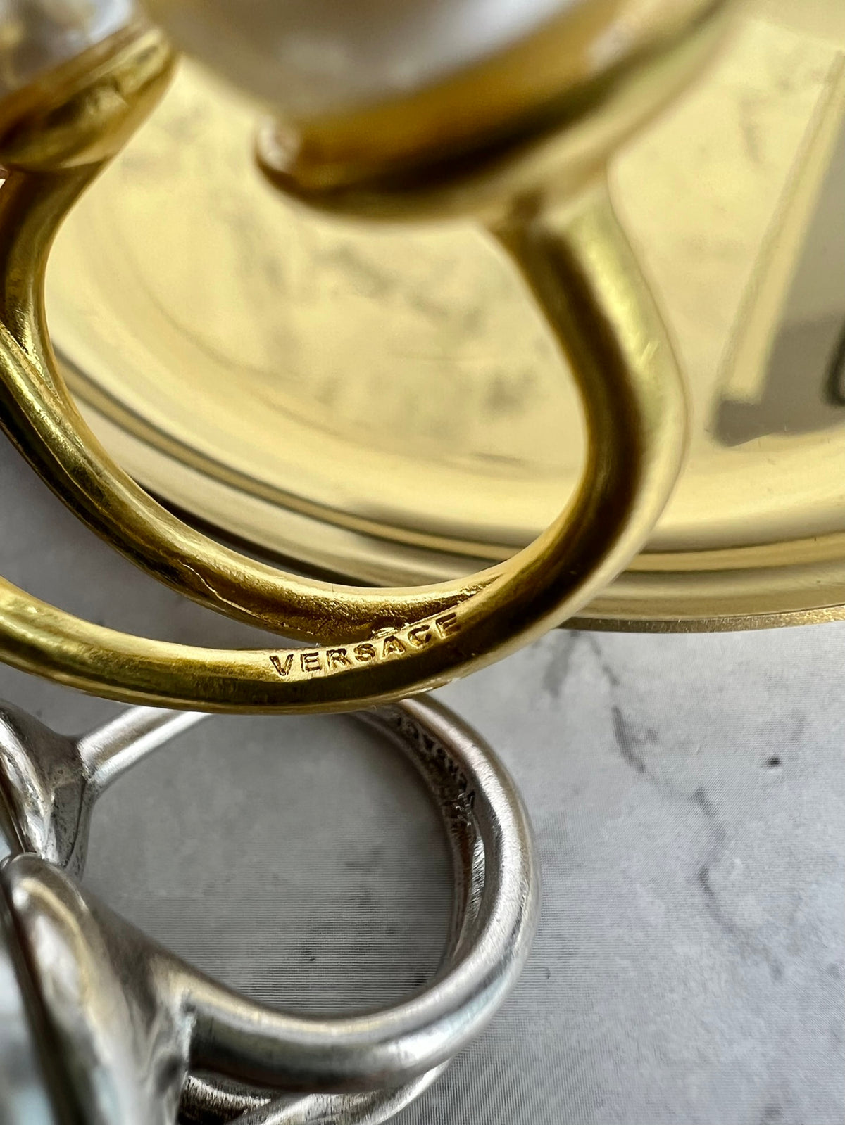 Statement Emblem Statement Ring in Polished Metal-Tone – Design 02 detail view