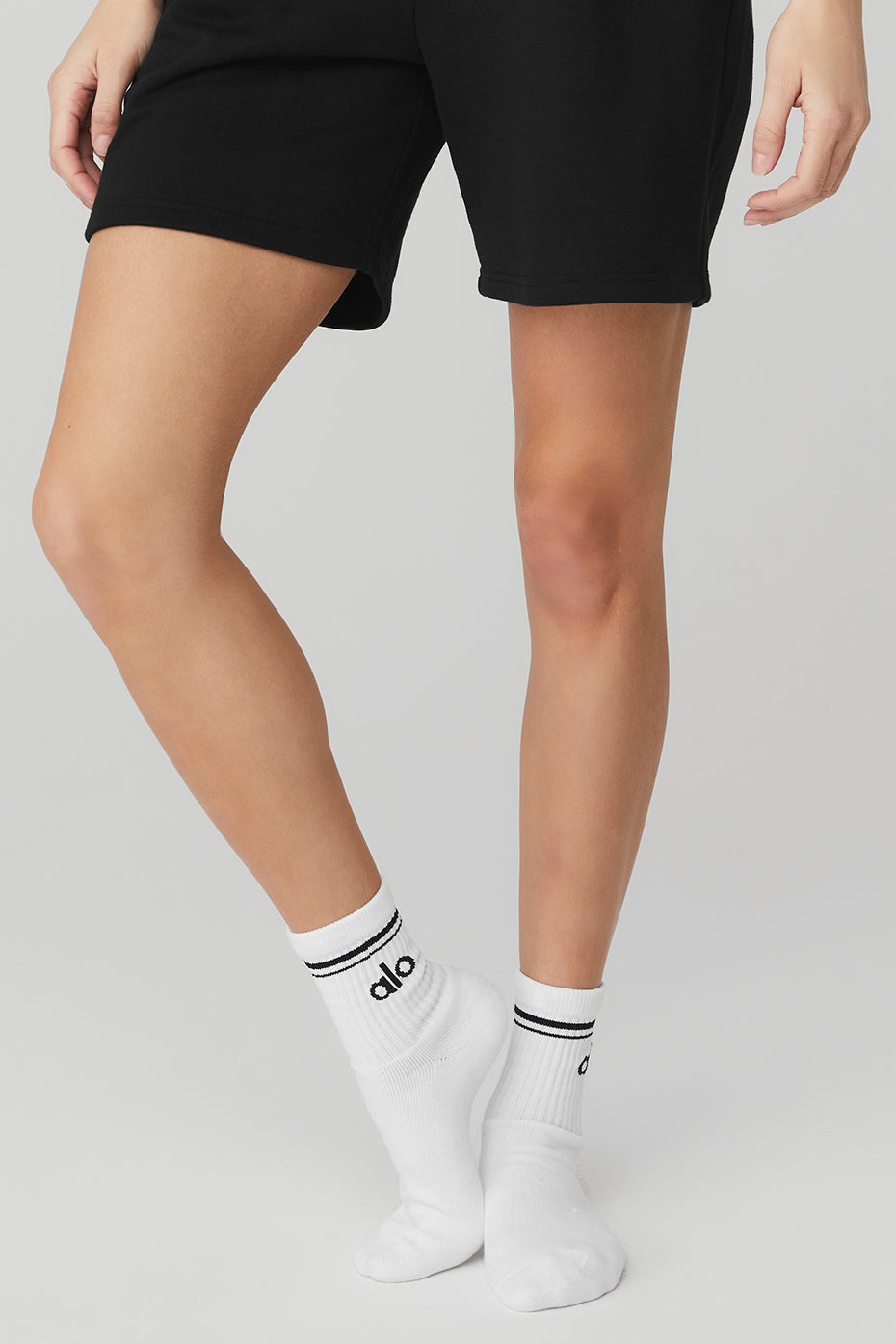 Alo Clean Cuff Branding Crew Socks