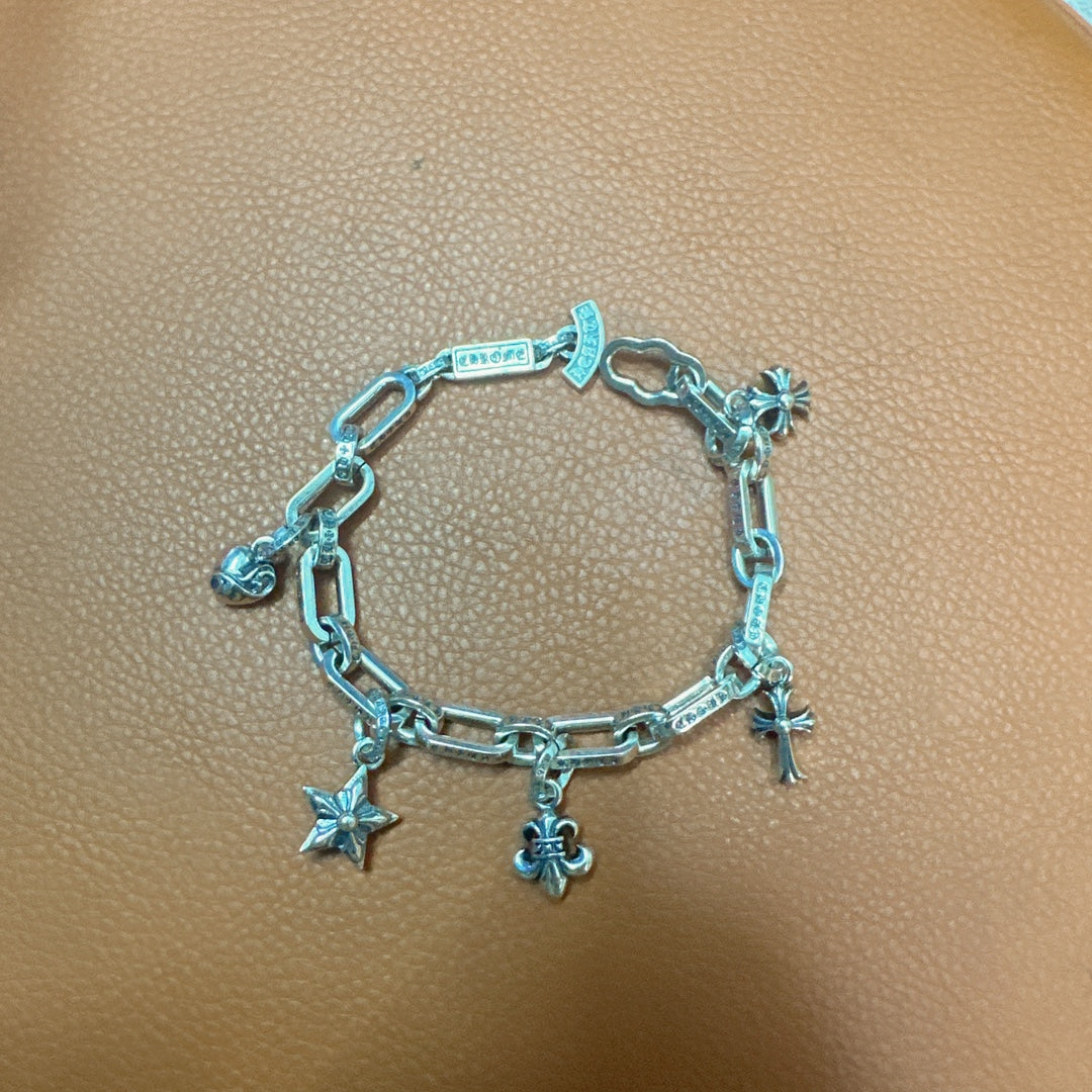 Gothic Emblem Statement Bracelet in Metal-Tone – Design 06 detail view