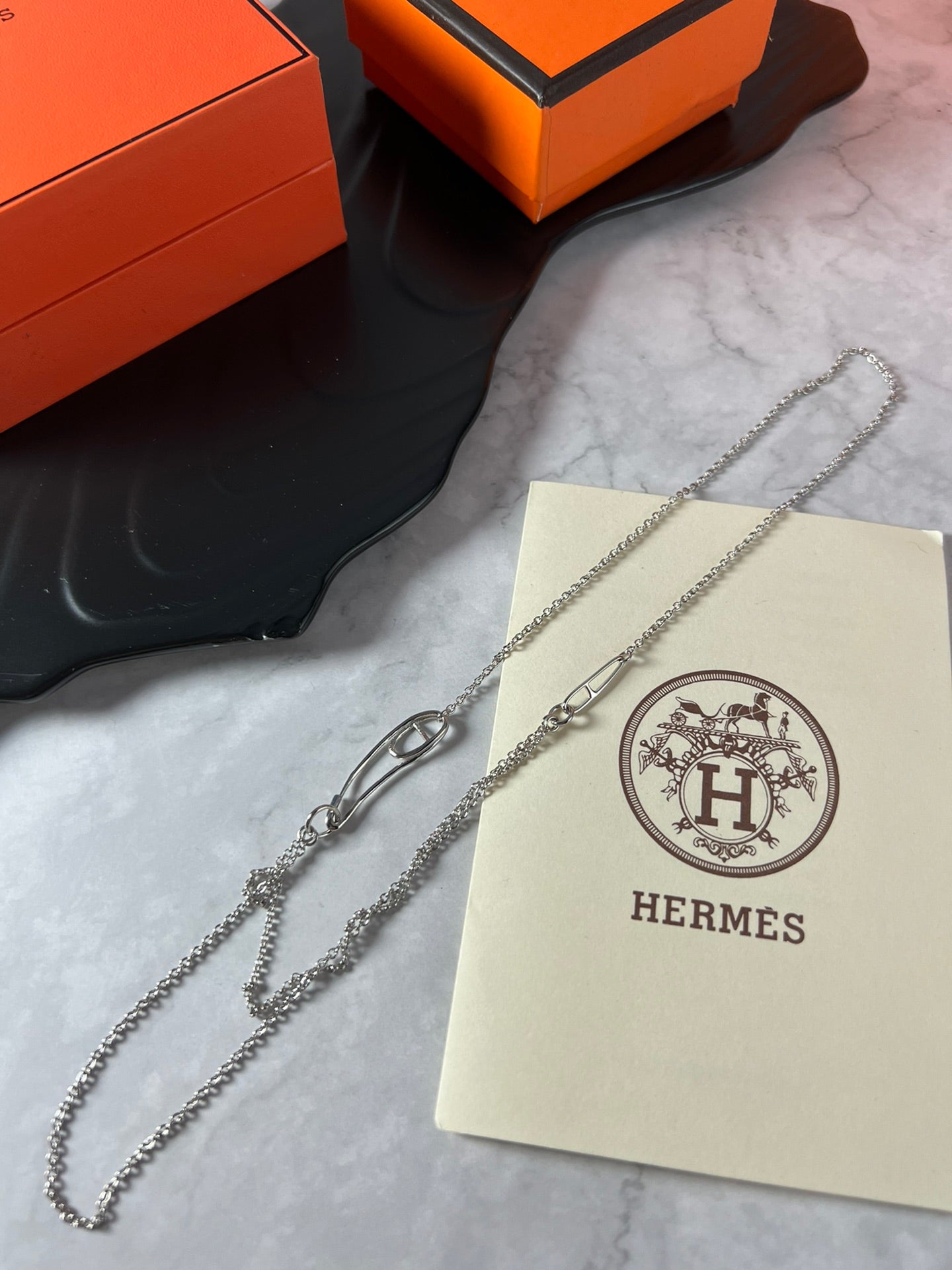 Horse Pendant Necklace in Polished Metal-Tone – Design 003 detail view